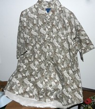Vtg JC Penney Towncraft Men's SS Shirt 100 Cotton Leaves White Khaki XL T45