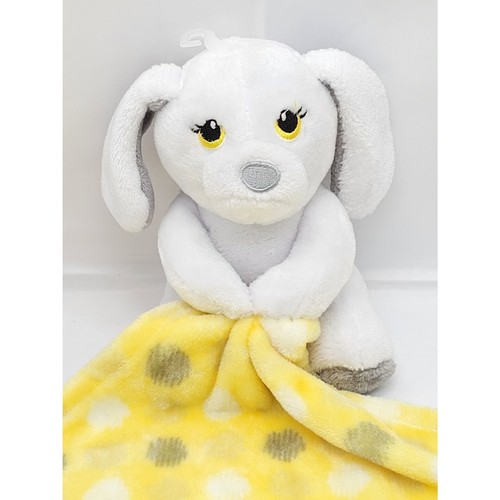 Little Beginnings White Puppy Dog Plush Lovie Yellow Security Blanket Baby Lovey - Picture 2 of 6