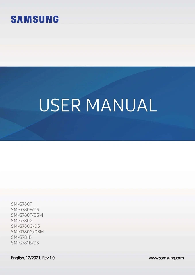 SAMSUNG GALAXY S20 FE 5G (G781B/DS) INSTRUCTION MANUAL GUIDE HANDBOOK 158 PAGES - Image 1 of 1