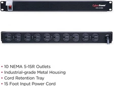 CyberPower CPS1215RM Rackmount PDU 10 Outlet  15ft Power Cord Power Strip