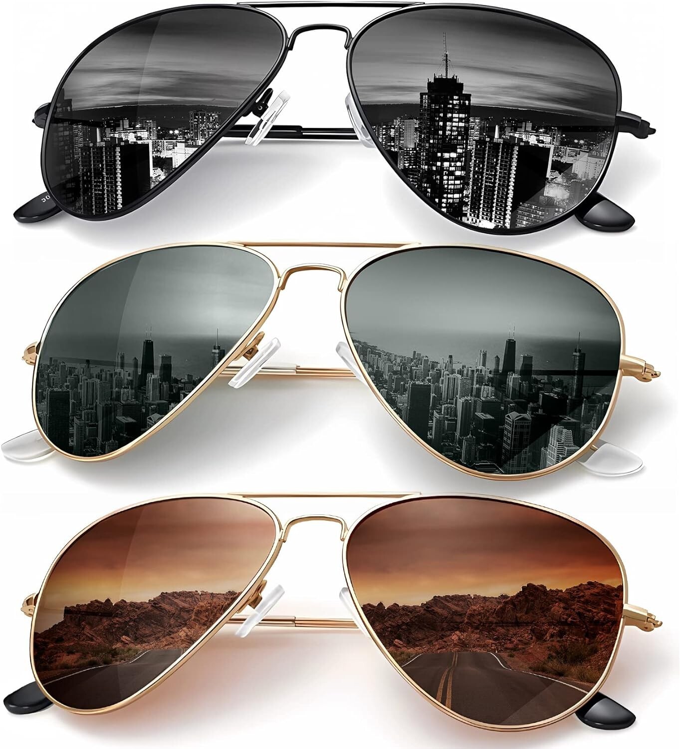 Polarized Aviator Sunglasses for Driving - UV Blocking - Unisex Design-image