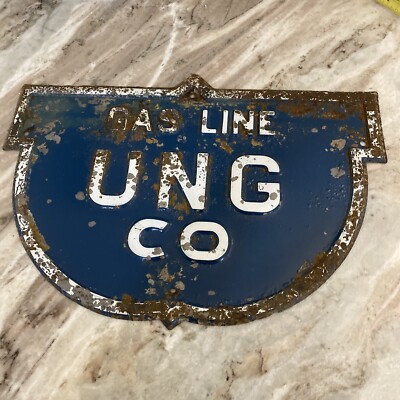 UNG Co US Natural Gas Pipe Line Sign Heavy Metal Embossed 16 