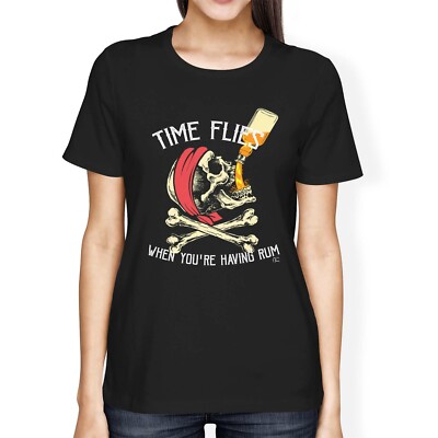 1Tee Damen Loose Fit Time Flies When You're Having Rum Pirate T-Shirt