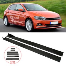 Glossy Black Side Skirts Spoiler Lip Splitter Diffuser For VW Polo Jetta MK6 MK7