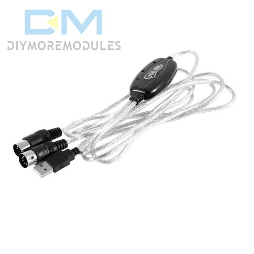 USB IN-OUT Interface Cable Converter PC to Music Keyboard Adapter MIDI Cord MF