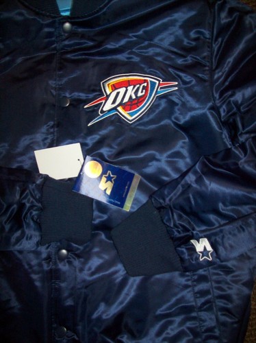 OKLAHOMA THUNDER Starter REVERSIBLE Satin Jacket BLUE & DARK BLUE XL - Bild 9 von 11