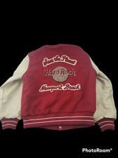 Hard Rock Cafe Newport Beach Leather VarsityJacket Size SM - "Save The Planet"