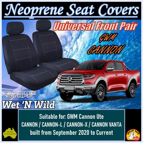 Neoprene Front Seat Covers suitable for GWM Cannon Ute from 09/2020 to
