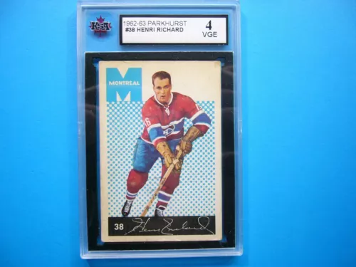 1962/63 PARKHURST NHL HOCKEY CARD #4 HENRI RICHARD KSA 4 VG/EX 62/63 PARKIE