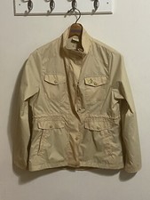 Peter Millar Masters Jacket Women’s Size Small Beige Yellow Full Zip Flag Rain