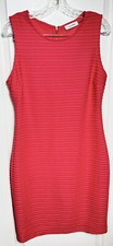 Calvin Klein Dress Women's Size 8 Sleeveless Lined. Horizontal Ribbed Fitted