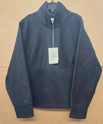 Alpine Design Women's Wayfarer Fleece Pullover 1/4 Zip Pure Black Size M