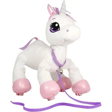 Peppy Pets Walking Unicorn White No Batteries Required Bouncing Pet Interactive