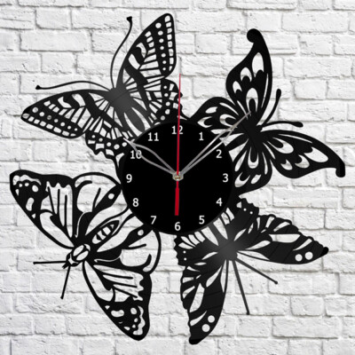 Vinyl Clock Butterfly Wall Clock Unique Art Vinyl Record Wall Clock 1461