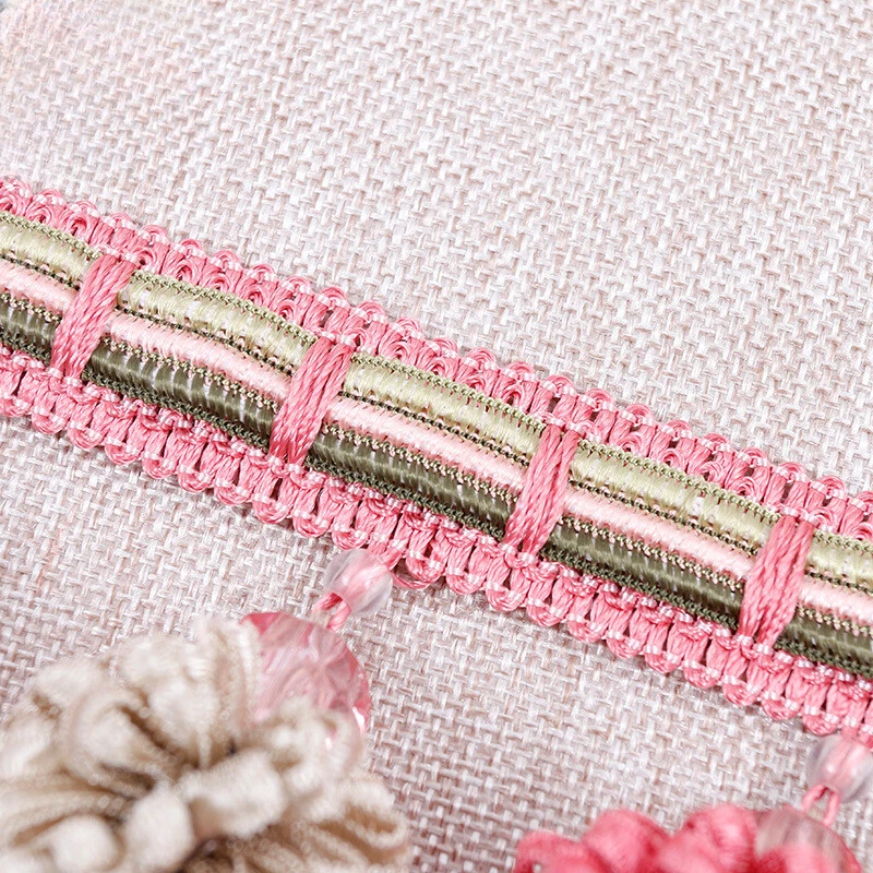 12M Length Pom Pom Ball Tassel Edging Trim Sewing Retro Curtain Upholstery Trim - Image 4 of 4