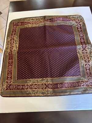 Vintage Luxury Croscill Home Dunhill Dover Manor Euro Pillow Shams Burgundy