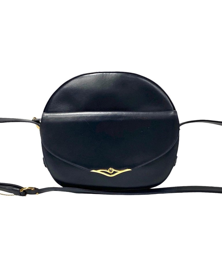 Pre Loved Cartier Sac de Black Leather Crossbody Bag Crossbody Bags
