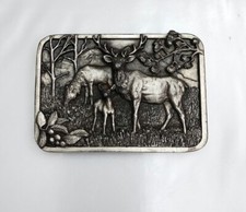 Elk Family Belt Buckle Nature, Siskiyou Leather  Buckle Co.