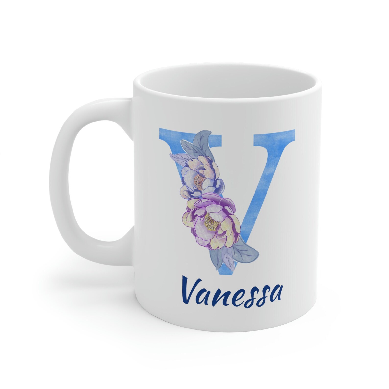V Mug Personalized Coffee Or Tea Cup Personalized Name Mug Custom Name Gift