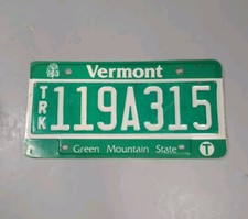 License Plate Vermont Green Mountain State Maple Tree  #119A315  Expired