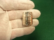 EXTREMELY NICE VTG HANDMADE STERLING SILVER RING - CURVED HAMMERED FINISH TOP