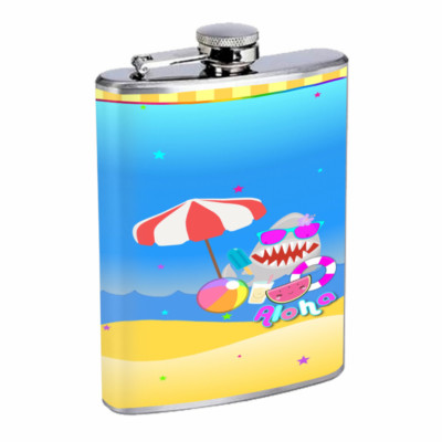 Aloha Em2 Flask 8oz Stainless Steel Hip Drinking Whiskey