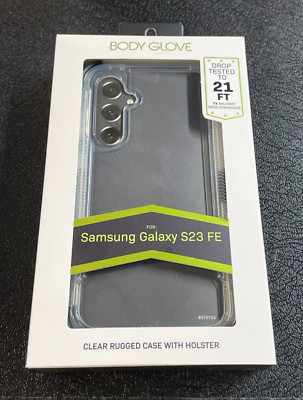 Body Glove Rugged Case and Holster  Samsung Galaxy S23 FE 21Ft Drop Tested Clear