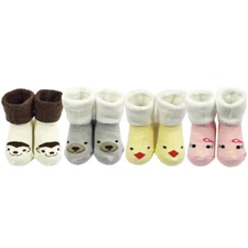 Wrapables Thick Animal Face Socks for Baby Girl (Set of 4)