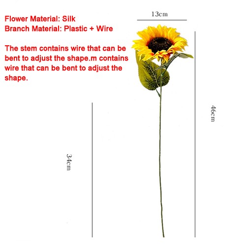 Artificial Sunflower Silk Fake Flower Bouquet Party Garden Wedding Decoration - Picture 3 of 15