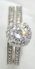 1 ct Halo Ring With Micro Set Top Russian Quality CZ Extra Brilliant SS Sz 7
