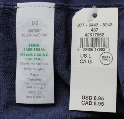 JOE Aerie Women's Superchill Cotton Jacquard Boyfriend Panty SV3 Fresh