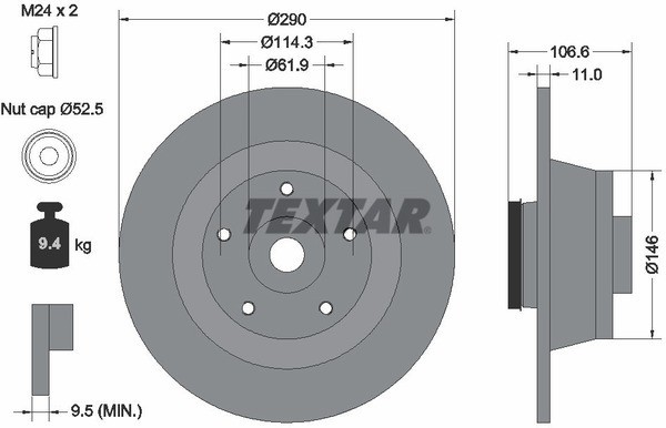 Textar Renault Megane MK3 RS Discs Pair 92269603