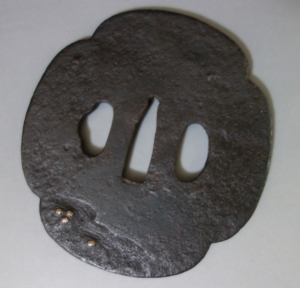 Tsuba guard seeing Autumn leaf ceremony inlay Samurai Sword fitting ...