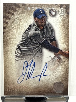 2015 Bowman Inception #PA-JT, JAKE THOMPSON RC Auto, Texas Rangers