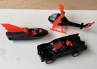 Vintage Corgi Juniors Batman Batmobile, Batcopter & Batboat (x3)