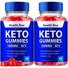 (2 Pack) Health Rise Keto ACV Gummys 1000MG Advanced Formula Vitamin 120 Gummies