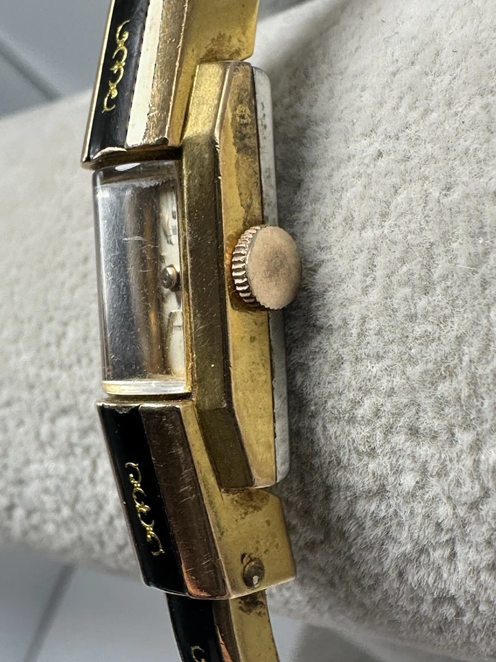 Nivada Bangle Cuff Ladies Watch Manual Wind 11MM 5.5" Gold Plated Rare Works N66 - Image 3 of 4