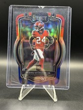 2022 Panini Select - Club Level Derek Stingley Jr. #262 Red & Blue Prizm Die-Cut