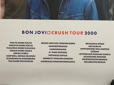JON BON JOVI, CRUSH TOUR 2000 RARE AUTHENTIC 2000 PROMO POSTER