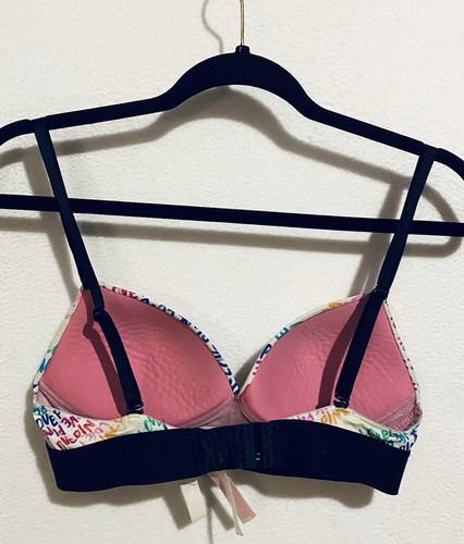 Victorias Secret PINK Bra Womens 34B Rainbow Wear Everywhere Wireless Push Up - Picture 3 of 6