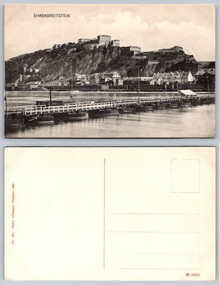 #ad #ad 1908 Ehrenbreitstein Koblenz Germany Fort amp; Pontoon Bridge Vintage Postcard $1.99