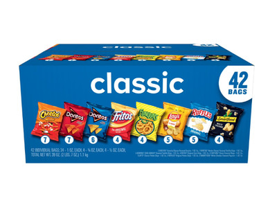 Frito Lay Classic Mix Chips Variety pack, Mega Size, 1 oz, 42 Count