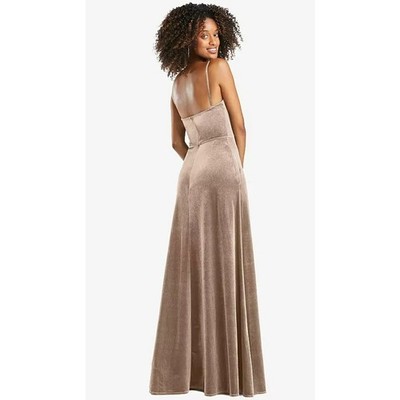NEW! After Six Size 00 Lux Velvet Cowl Neck Maxi Dress Topaz $202 mrsp J4-16