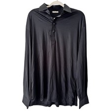 Collars  Co Black Long Sleeve Button Up Dress Collar Polo Shirt Sz XL NWOT