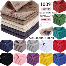 100% Cotton Tea Towels Kitchen Dish Cloths Cleaning Ultra Absorbent Drying