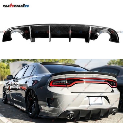 For 2015-2023 Dodge Charger SRT R/T Scat Pack Carbon Fiber Rear Bumper Diffuser