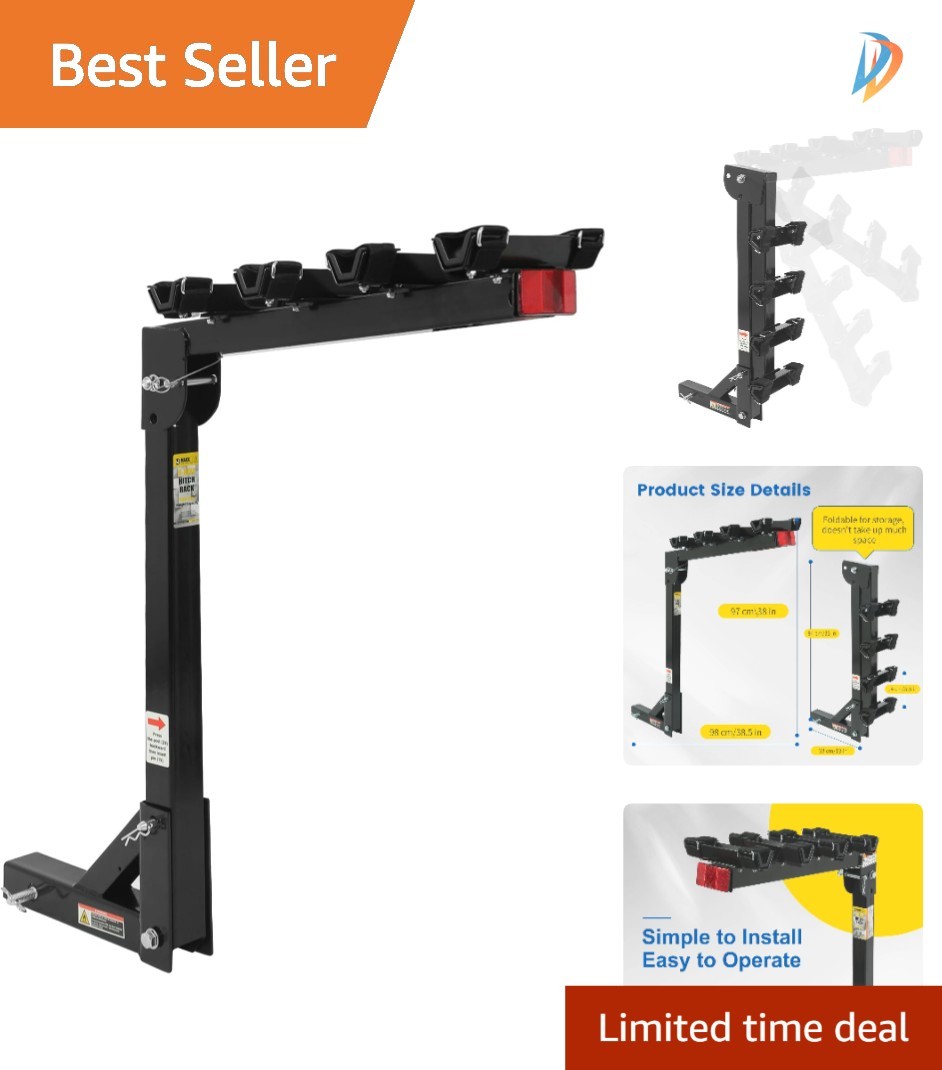 Secure 4-Bike Carrier with 150 lb Capacity, Easy Install and
