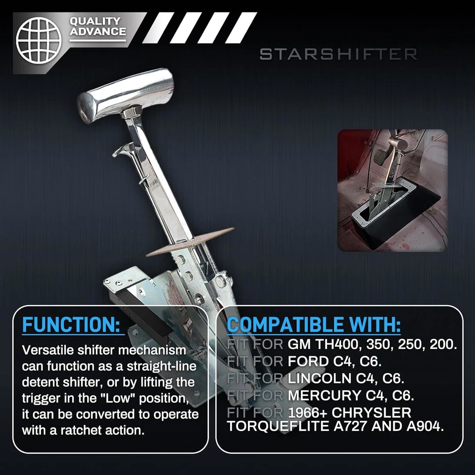 For B&M 80675 Starshifter Automatic Shifter C4 C6 AOD TH250 TH400 TH350 700R4 - Image 3 of 4