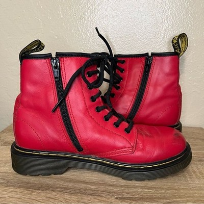 dr martens red Youth sz 3 1460 Leather Lace Up Boots