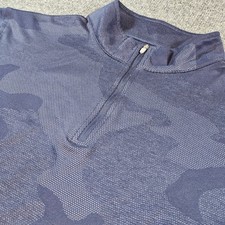Peter Millar Men's Large Perth Camo Performance Navy Quarter Zip Pullover Golf Peter Millar Men's Large Perth Camo Performance Navy Quarter Zip Pullover Golf - Image 1